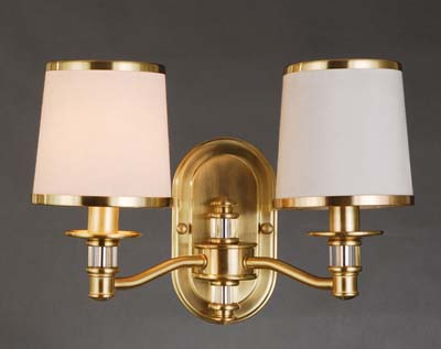 別墅銅制+優質玻璃燈罩雙頭壁燈價格 燈具廠家定制生產