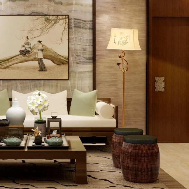 別墅F002新中式裝飾落地燈 照明設(shè)計燈具廠家供貨