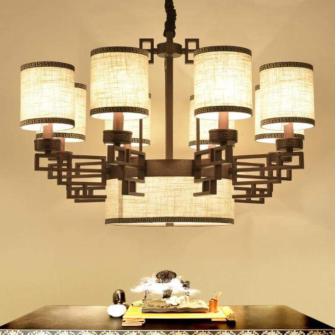 現(xiàn)代中式風(fēng)格樹(shù)脂+布藝吊燈2018新款