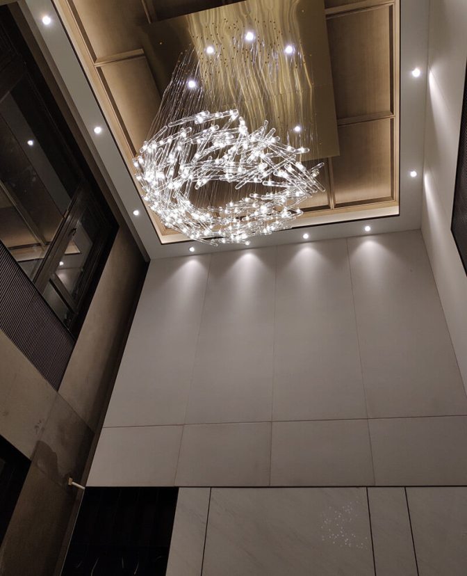 別墅樣板房吊燈成品展示:角度二