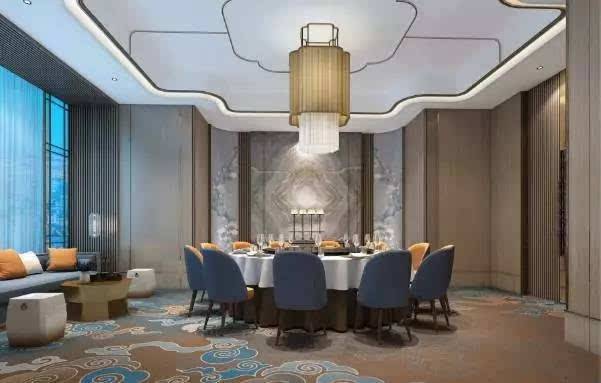 酒店新中式風格包廂JD20078848工程水晶燈具案例效果圖