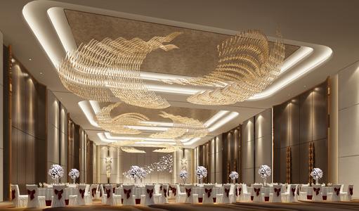 大型酒店宴會廳藝術吊燈廠家定制  一站式供應設計案例