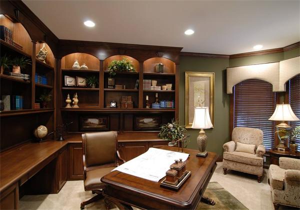 高檔別墅書房燈具整體燈光布局效果圖 廠家一站式設計