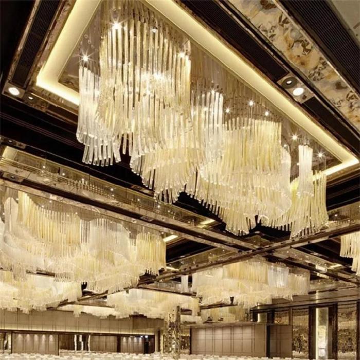酒店水晶燈飾_宴會廳照明燈具設計方案【孫氏照明】